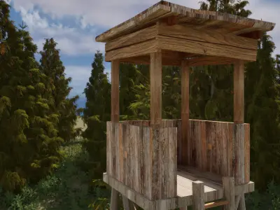 Forest building assets Low-poly 3D model