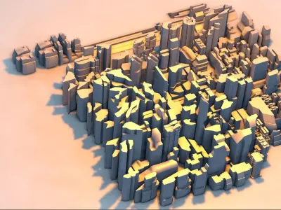 futuristic architecture set - 29 3D model