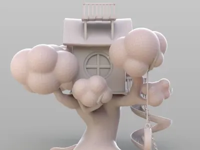 Cartoon Treehouse 3D model