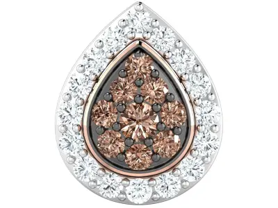 SWAZ12PD rose gold and diamond pendant 3D print model