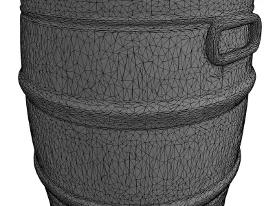 Aged Metal Beer Keg PBR Low-poly 3D model