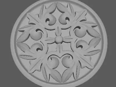 rosette decorative medallion 3D model 4