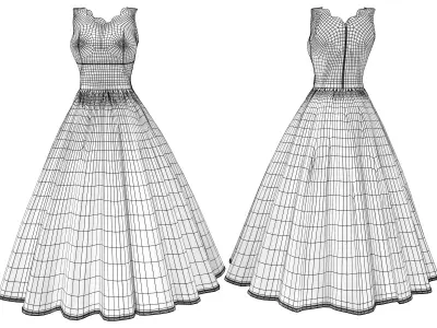 Scarlet Overkill Red Dress Low-poly 3D model