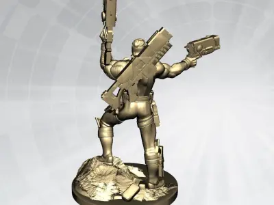 Cable Marvel Statue 3D Model Ready to Print 3D print model