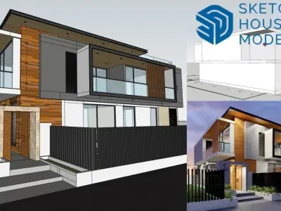 Modern House Design Architecture Plans Download AutoCAD Files 3D model