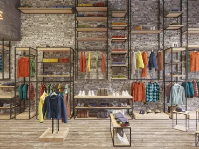 scene 3dsmax corona render - clothing store 3D model