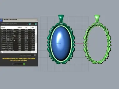 turquoise pendant 3D print model
