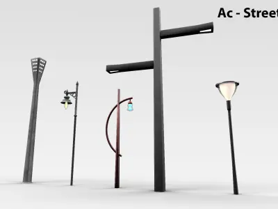 Ac Streetlights Low-poly 3D model