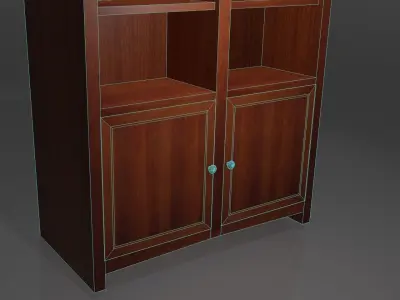 Bookcase with Door Low-poly 3D model