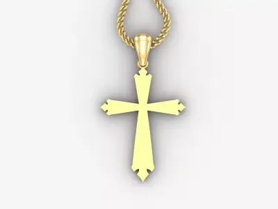 Light Gold 18K Cross Pendant 1CP097 3D print model