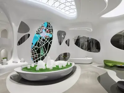 Futuristic sell gallery design 3D model
