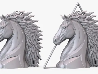  Horse Bust Statue Animal Sculpture 