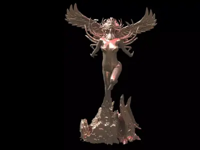 Alien Goddess statue 1 3D model
