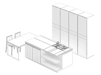 Kitchen Furniture Set 20 3D model