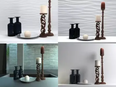 Candle set 02 3D model