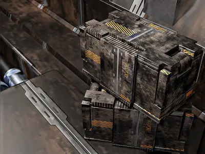 Sci Fi Corridor V Low-poly 3D model