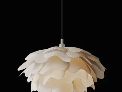 Flower Shaped White Pendant lamp 3D model