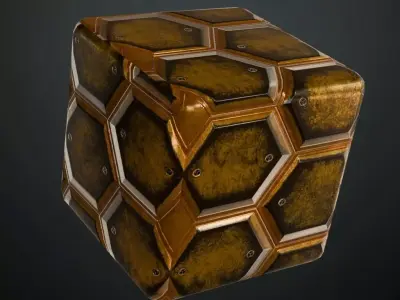 Golden Rusty Metal Plate PBR Seamless Texture
