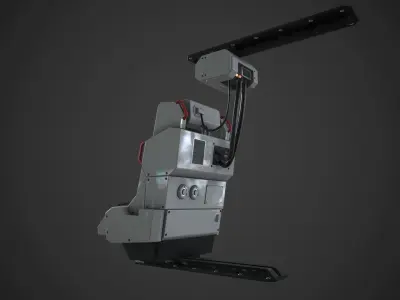 Spaceship Chair Low-poly 3D model