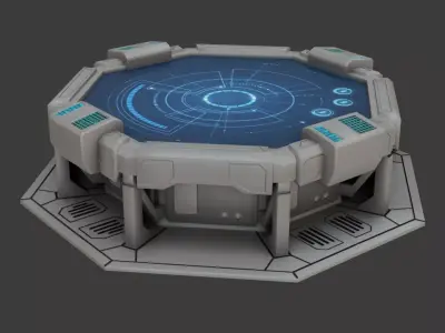 Sci-fi Work Bench - Low poly - PBR - Game ready Low-poly 3D model buy