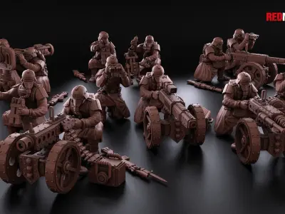 Death squad of Imperial force Heavy support 3D print model