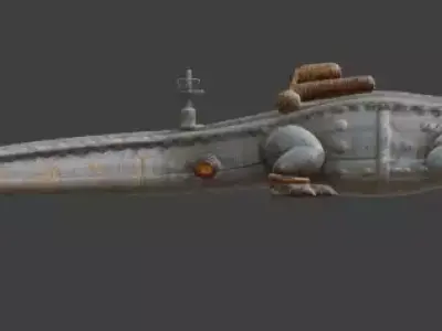 Steampunk Mechanical Crocodile Automaton 3D Model Low-poly 3D model