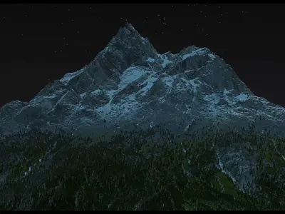 Alpine mountains Pack - 8 Gameready Meshes 3D model
