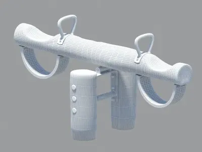 Wooden mini seesaw for small children 3D model