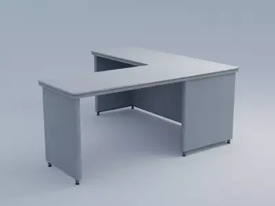 Retro Office Desk 4K and 2K Low-poly 3D model