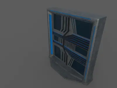 Futuristic Door Low-poly 3D model