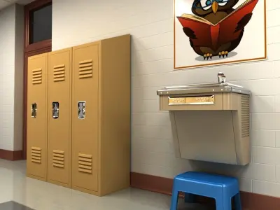 School Hallway 3D model