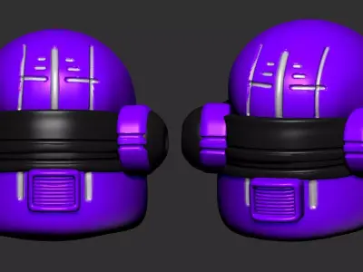 helmet high poly sculpt 3d printable ver 7 3D model 3D model