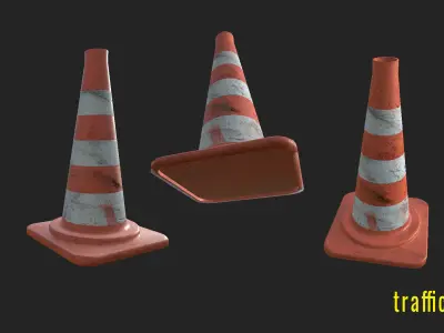 Traffic Cone  Low-poly 3D model