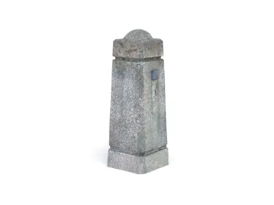 Photoscanned Concrete Bollard Low-poly 3D model
