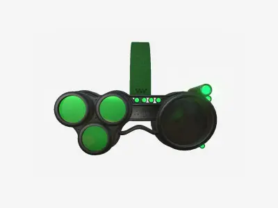 SciFi Glasses J02 Black Green - Character Design Fashion Low-poly 3D model