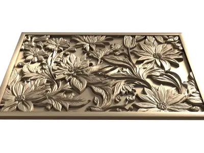 Modern Wall Panel Relief for CNC and 3D Printing 08 3D model