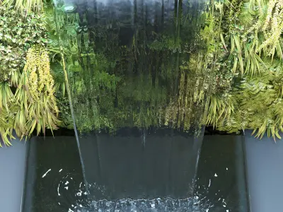 Wall Plants with waterfall 3D model
