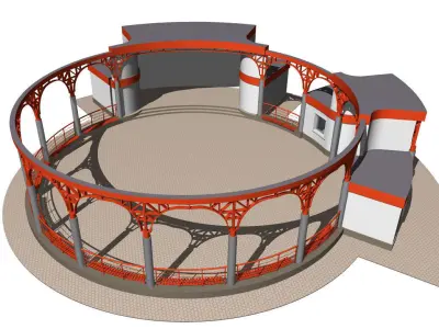 Dance floor with colonnade 3D model