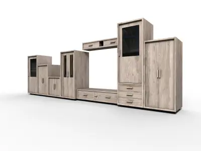 Set Modern Furniture 3D Model Low-poly 3D model