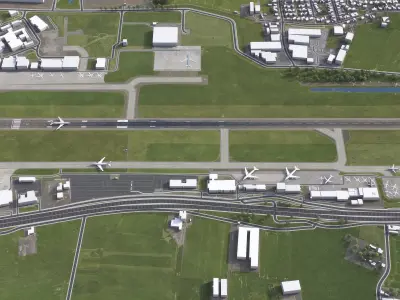 Maastricht Aachen Airport - MST Low-poly 3D model