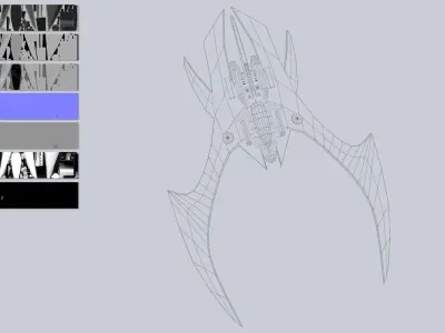 Scifi patrol vehicle Low-poly 3D model