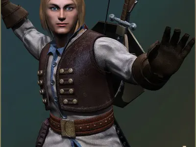 Adam Adventurer Light Version Low-poly 3D model