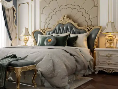 European style bedroom 3D model 3D model