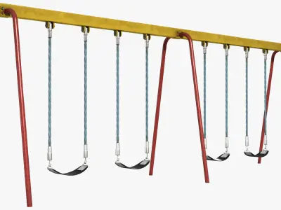 Swing set with swings Low-poly 3D model