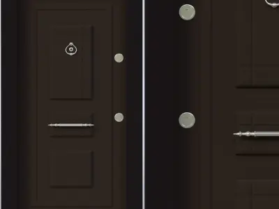 3 Door model with two handles 3D model