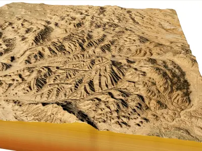 Desierto del Diablo 3d model terrain Low-poly 3D model
