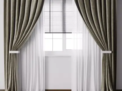 Hadi curtains 71 with metal blinds 3D model