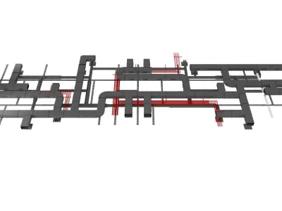 Ventilation system set 3D model