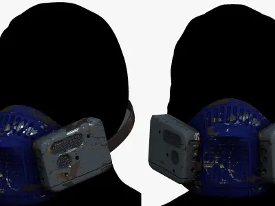 Gas mask helmet 3d model scifi Low-poly 3D model Low-poly  Low-poly 3D model order