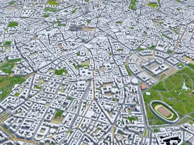 Milan Downtown Italy Low-poly 3D model